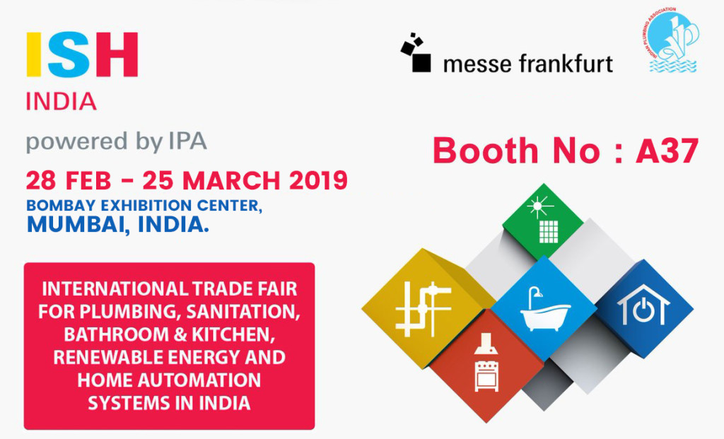 Visit us at the ISH India from 28 February to 2 March 2019